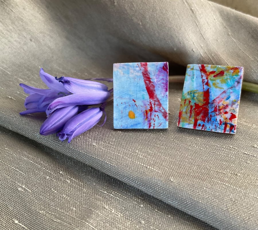 Sky Streamers, Sterling silver earrings 