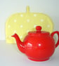 Tea Cosy Yellow Polka Dot White Spots - Image 3