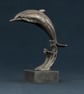 Leaping Dolphin Animal Statue Small Bronze Resin Sculpture - Image 4