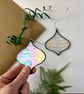 Set of two stained glass iridescent Christmas baubles, Unique Christmas decor