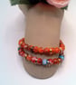 Spatter Glass Bead and Multi Coloured Jump Ring Bracelet, Gift for Her, Bracelet - Image 2