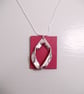 Contemporary Silver & Bright  Pink Pendant Necklace 18" - Image 8