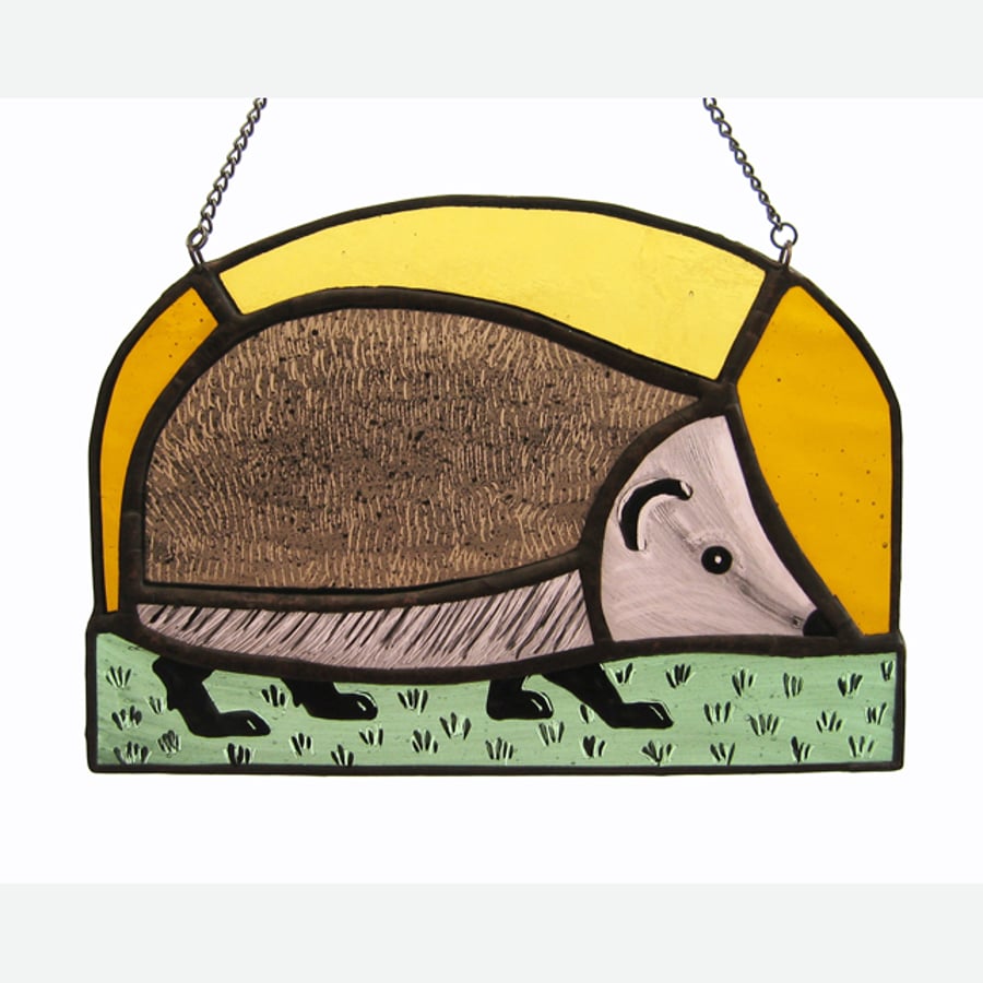 Hedgehog Stained Glass Light Catcher