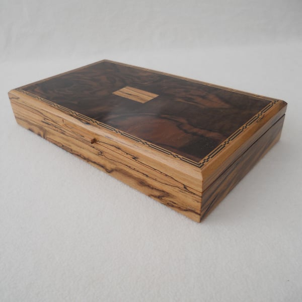 Earring Box - solid spalted beech