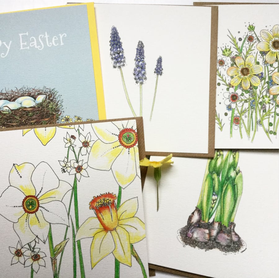 Mixed pack of Spring Greeting cards x 5