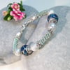 Blue Cloisonne and Aqua bangle