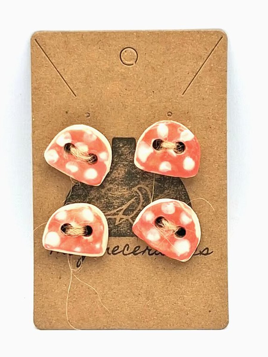 Ceramic toadstool buttons