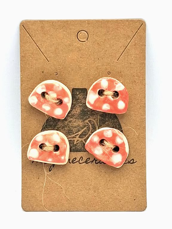 Ceramic toadstool buttons