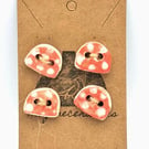 Ceramic toadstool buttons