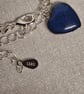 "Something Blue" heart anklet on sterling silver chain - Image 3