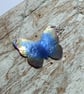 Coloured Titanium Blue Rainbow Butterfly Necklace - UK Free Post - Image 1