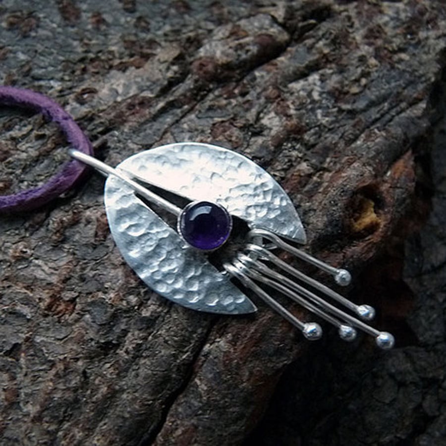 Sterling Sliver Pendant with Amethyst, A3