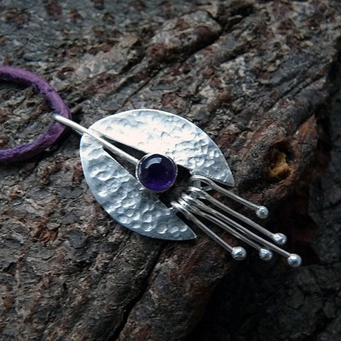 Sterling Sliver Pendant with Amethyst, A3