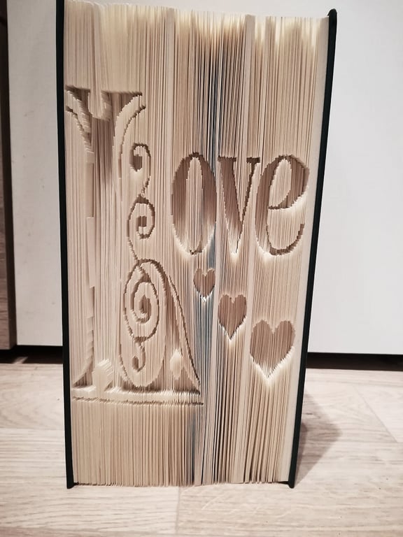 Love (fancy L) CUT & FOLD Book Folding Pattern - EMAILED PDF PATTERN
