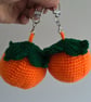 Handmade Crochet Orange Keychains (Set of 2) – Cute Citrus Fruit Bag Charms 