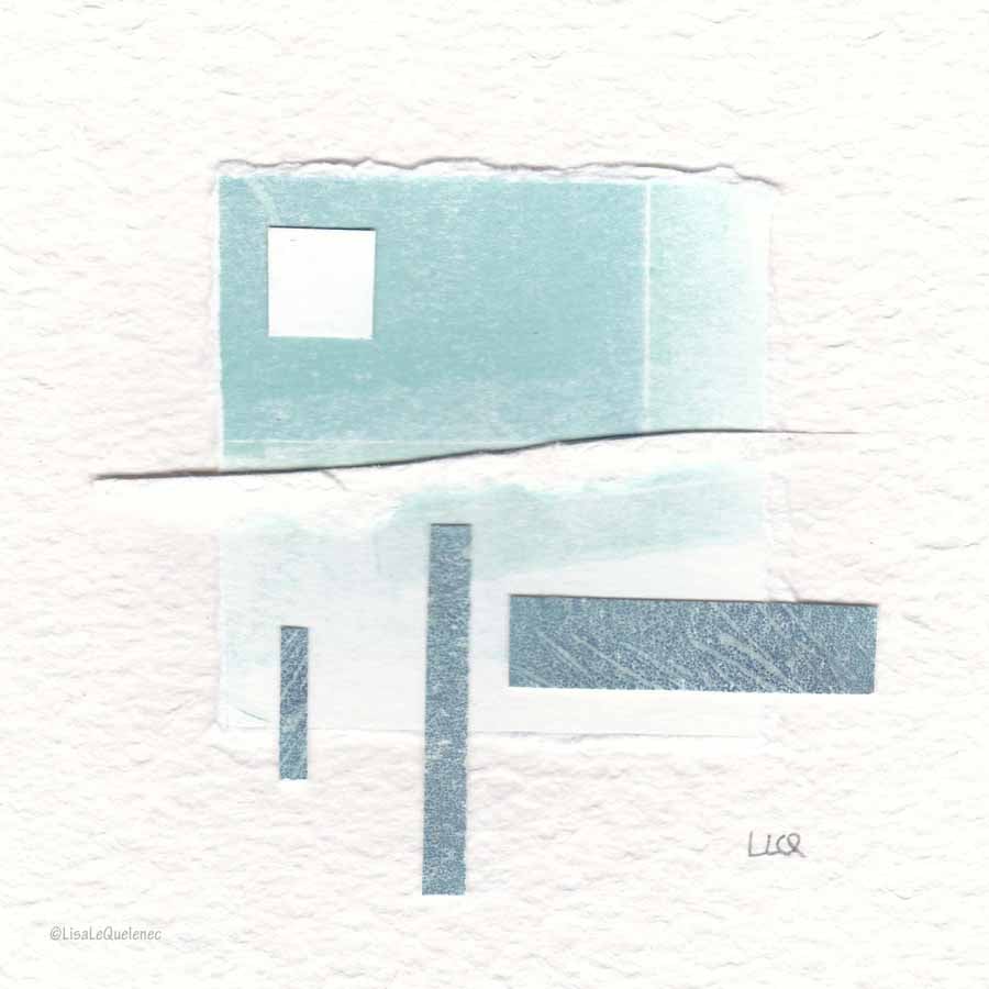 Original coastal inspired abstract minimalist collage no.22