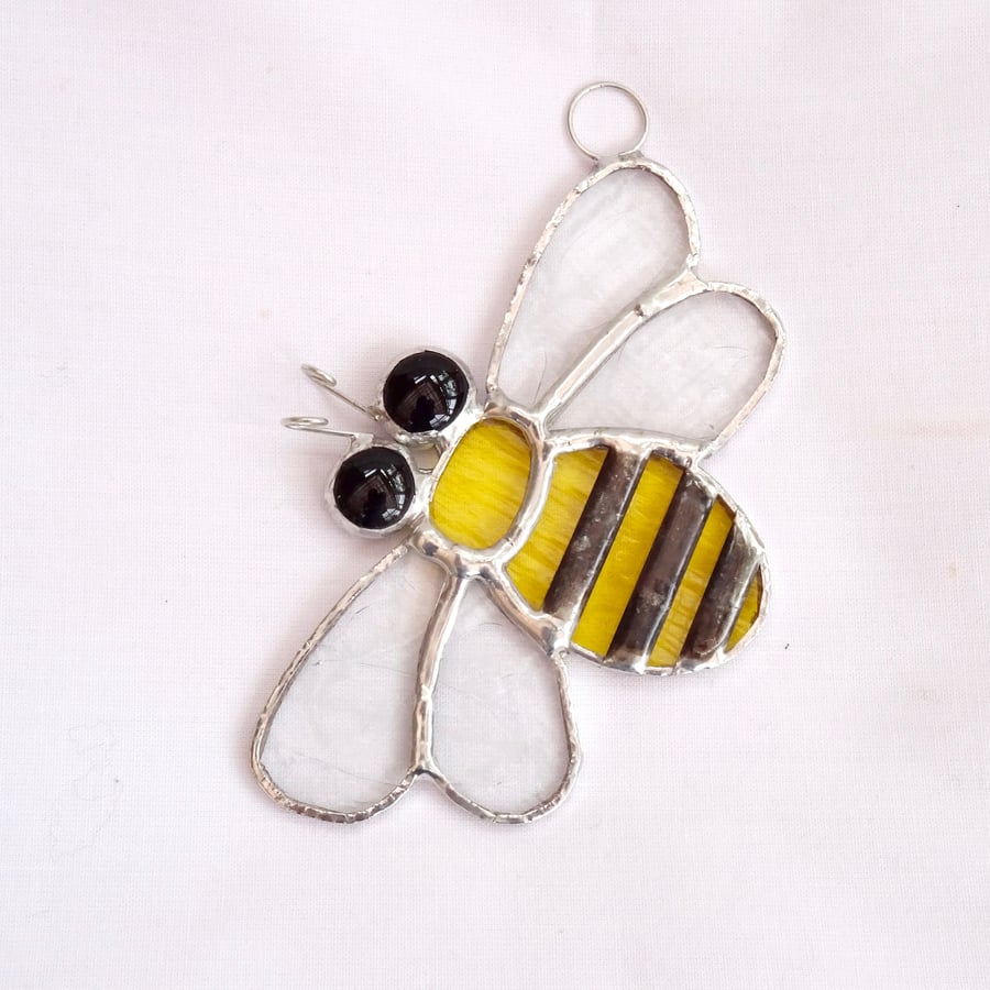 Bee Stained Glass Suncatcher - Handmade Hanging Decoration