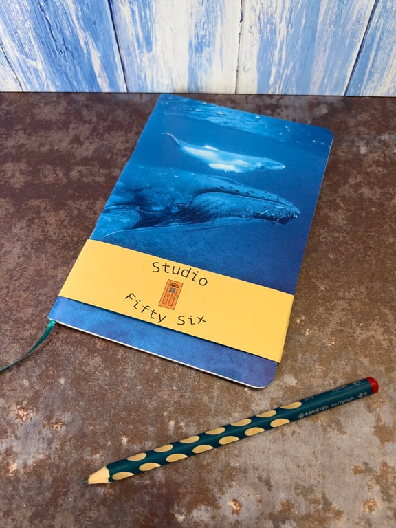 Notebook, Marine themed, A5 (ish), made from up-cycled and recycled materials.