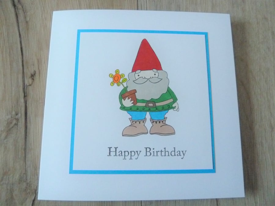 happy birthday gnome card