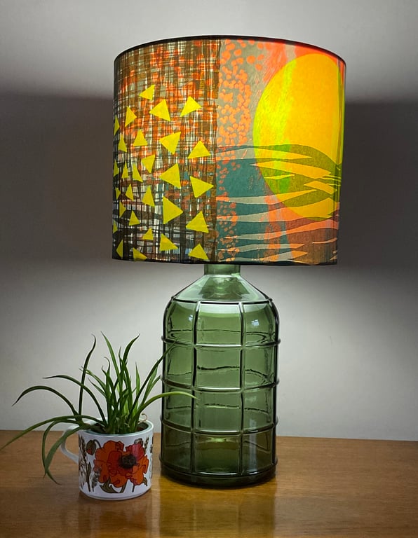 Yellow sun abstract lampshade