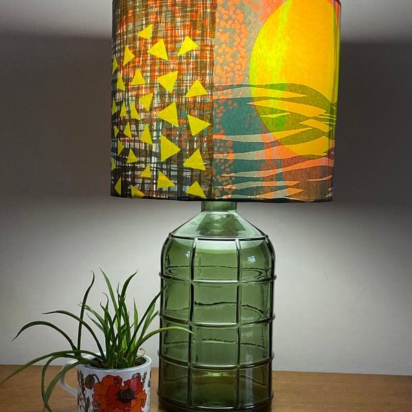 Yellow sun abstract lampshade