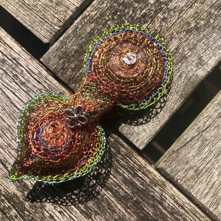 Sceptre Brooch from repurposed and recycled materials