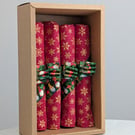 Christmas Napkins and Rings Four Set: Gonks and Snowflakes Design