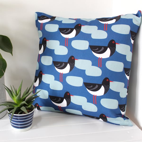 Oystercatcher Bird Fabric Cushion