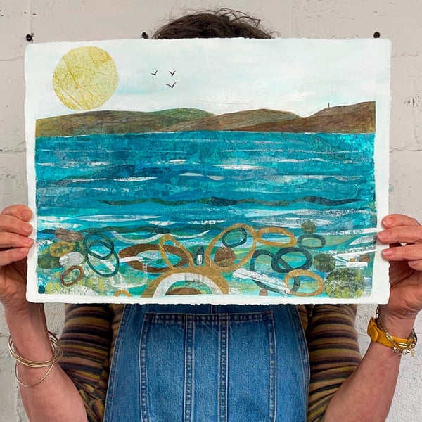 Signed Original Coastal Painting: Abstract Seascape Art : One Off