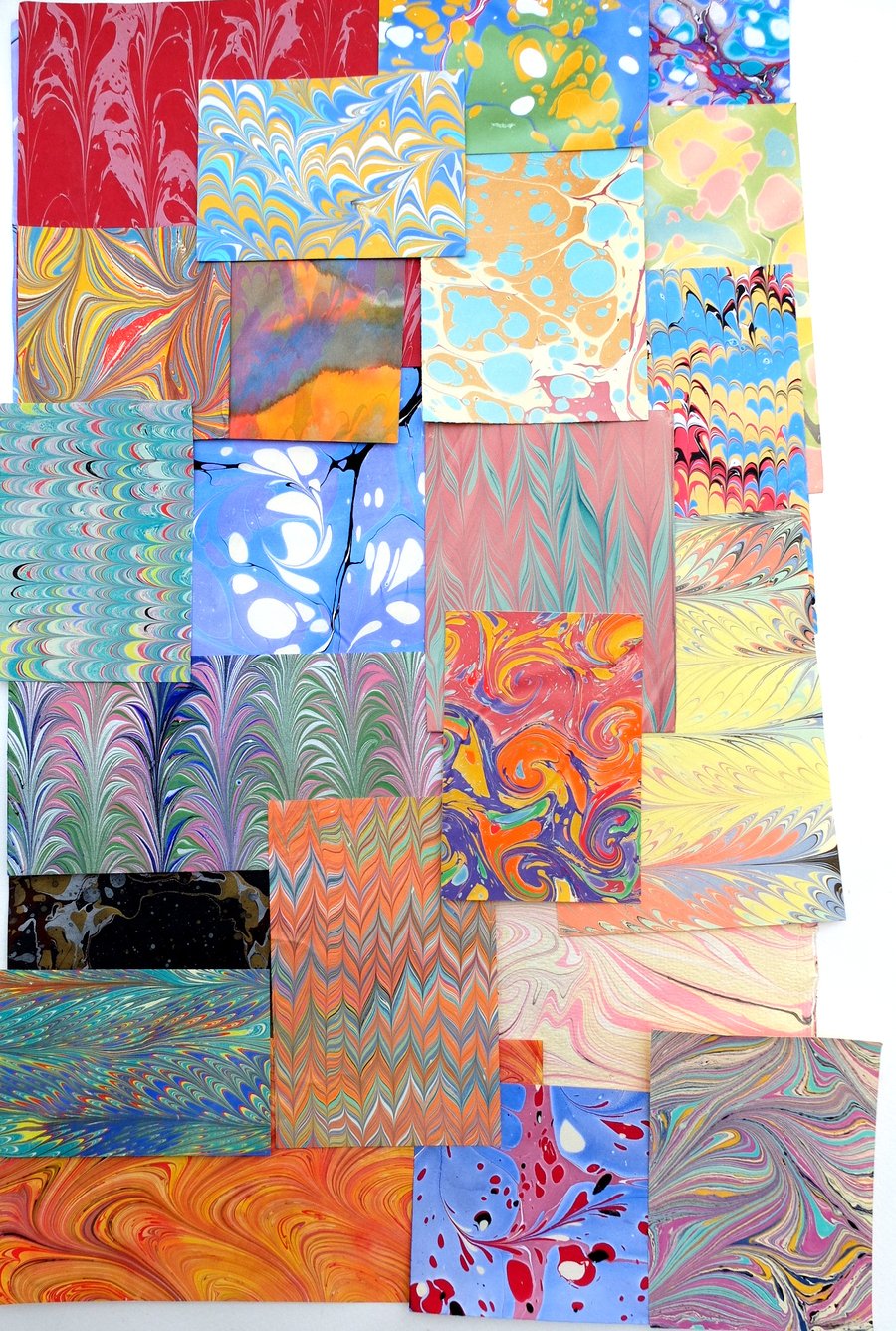 Marbled paper mixed paper pack off cuts scrapbooking 