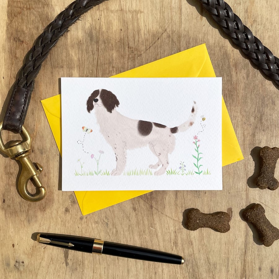 Spencer The Spaniel Illustrated Blank Greeting Card