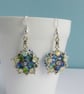 Iridescent Star Flower Beaded Earrings - Image 2