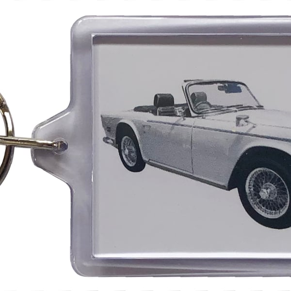 Triumph TR5 1968 - Keyring with 50x35mm Insert - Car Enthusiast