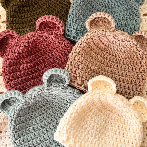 Teddy Bear Baby Crochet Hat