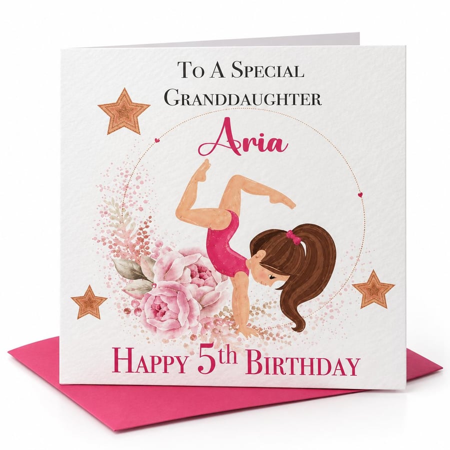 Personalised Gymnast Birthday Card For Her Happy Birthday Daughter Niece etc