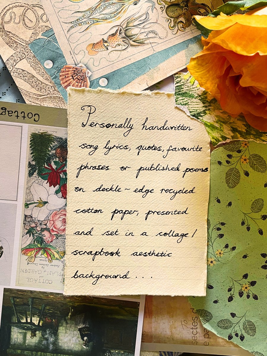 Handwritten Quote, Poem or Lyric in a Mixed Media Setting