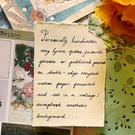 Handwritten Quote, Poem or Lyric in a Mixed Media Setting