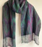 Iris Handwoven Silk, Cotton and Merino Scarf - Image 2