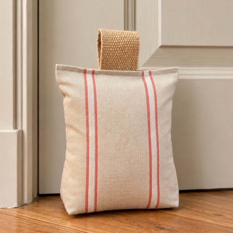 FILLED French Style Striped Doorstop – One Available