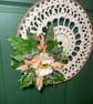 Elegant Boho Crochet Hoop Wreath with Peony & Bunny Tails Summer - Image 3