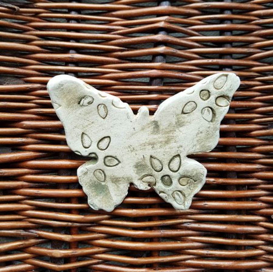 Natural Flowers Ceramic Butterfly Brooch