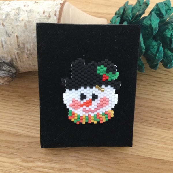 Christmas Snowman Pin Brooch