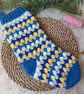 Perfectly Imperfect Crochet Christmas Stocking Granny Stripe 'Frosty Morning'