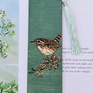Wren wooden bookmark, pyrography, unisex gift for a bird lover 