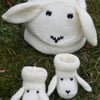 Knitting Pattern in PDF - Snugly Sheep Hat and Booties - for Babies