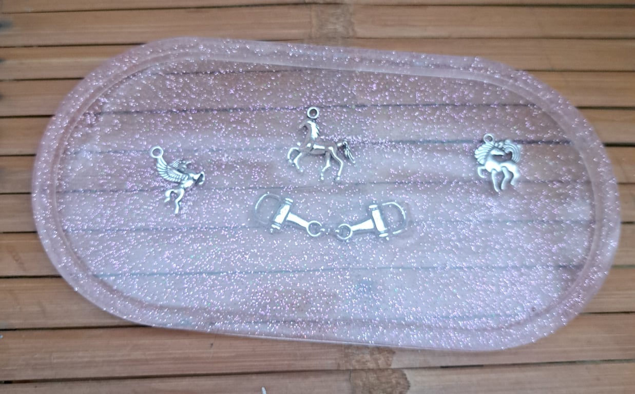 Pink Pony Club themed tray for drinks, jewellery or keys