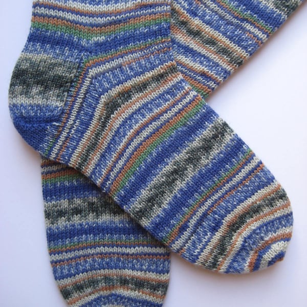 hand knit mens wool socks UK 9-11