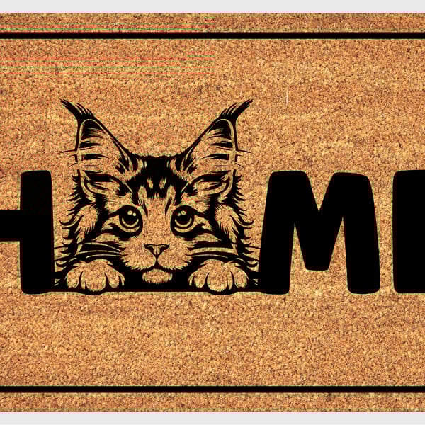 Maine Coon Cat Home Door Mat No.1 - Maine Coon Cat Welcome Mat - 3 Sizes