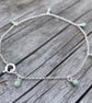 Sterling Silver Emerald Gemstone Charm Bracelet  - Image 1