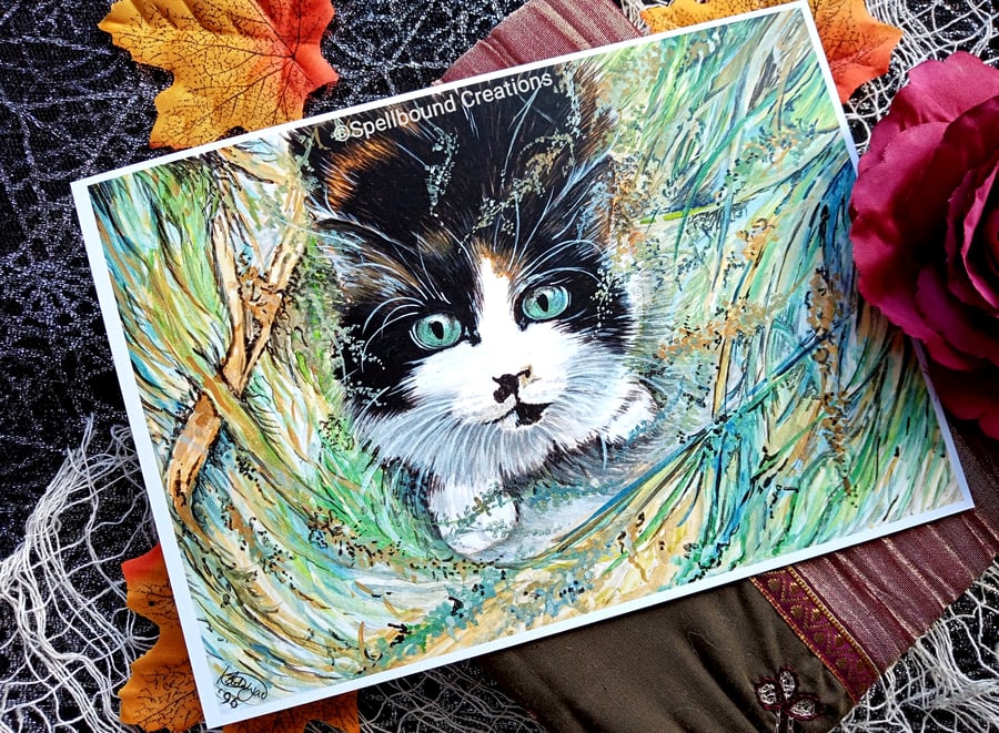 Cat, A5 Quality Print, Crazy Cat Lady, Original Artwork By Delilah, Wall Art,